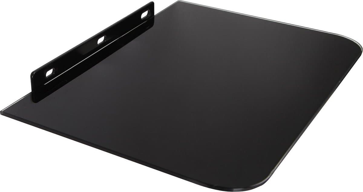 Wandmontage Glazen DVD Plank wandplank zwart glas Maclean MC-738 — afbeelding 1