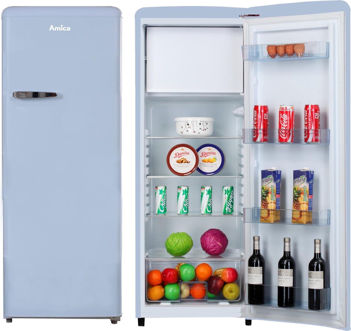 Amica Koelkast met vriesvak AR5222LB - Lichtblauw - H 144 cm — afbeelding 1