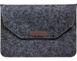 Vilt Laptop Sleeve 13 tot 14 inch - Grijs - Dames/Heren - Laptophoes met Opbergvakken - Luxe Laptopsleeve - Tas