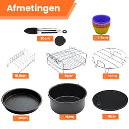 Promida 13-Delige Airfryer Accesoireset - Accessoire voor heteluchtfriteuse - 20cm — thumbnail 10