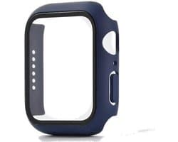 Hoesje geschikt voor Apple Watch 40MM - Hardcase - Screenprotector - Kunststof - Donkerblauw