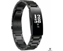 Stalen Smartwatch bandje - Geschikt voor Fitbit Inspire / Inspire HR / Inspire 2 stalen bandje - zwart - Strap-it Horlogeband / Polsband / Armband