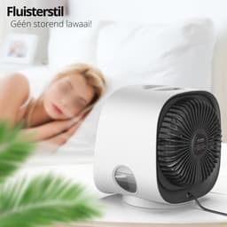 Bewello® - Mini Ventilator voor Bureau - USB Ventilator met Luchtkoeler - Kleine Tafelventilator Airco - Wit - Mobiele Water Aircooler - met LED moodlight - Fluisterstil — thumbnail 4