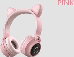 TDR- Draadloze Bluetooth koptelefoon - Over-Ear Koptelefoon voor Kinderen - Met Led Kat Oortjes - Bekend van TikTok - Roze — thumbnail 9
