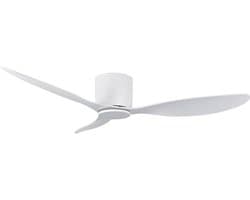 Plafondventilator Brezza 3 blad 132 cm wit - stille ventilator – top kwaliteit - energie zuinig – met remote - ventilator voor laag plafond - 6 snelheden - beste alternatief voor airco - zomer en winter stand – witte ventilator — afbeelding 1