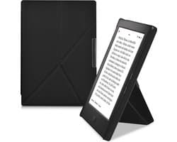 kwmobile e-reader hoesje geschikt voor Kobo Aura H2O Edition 1 hoes - Ereader flip case met standaard - E reader cover van kunstleer - In zwart