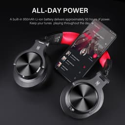 OneOdio Fusion A70 Zwart/Rood – Draadloze Over-Ear Koptelefoon – DJ & Studio – Hi-Res Audio — thumbnail 11