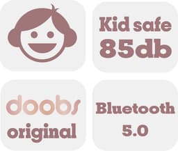 Kinder hoofdtelefoon DOBI by doobs - Draadloze koptelefoon Bluetooth met led kattenoortjes licht grijs - KIDS - VOLUME BEGRENZING - 85DB — thumbnail 3