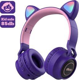 Kinder hoofdtelefoon DOBI by doobs - Draadloze koptelefoon Bluetooth met led kattenoortjes paars - KIDS - VOLUME BEGRENZING - 85DB — thumbnail 1