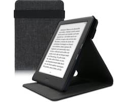 kwmobile Hoesje geschikt voor Kobo Glo HD / Touch 2.0 - Met polsriem en standaard - e-Reader beschermhoes in donkergrijs