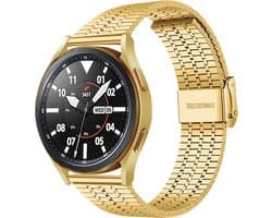 By Qubix - Geschikt voor Garmin bandje - Stalen bandje - Goud - Geschikt voor Garmin Vivoactive 6 / Vivoactive 5 / Vivoactive 3 - Smartwatch bandje 20mm