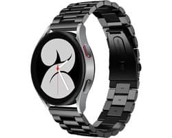 By Qubix - Geschikt voor Garmin bandje - Stalen schakelband - Zwart - Geschikt voor Garmin Vivoactive 6 / Vivoactive 5 / Vivoactive 3 - Smartwatch bandje 20mm