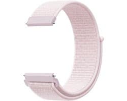 By Qubix - Geschikt voor Garmin bandje - Sport Loop nylon bandje - Lichtroze - Geschikt voor Garmin Vivoactive 6 / Vivoactive 5 / Vivoactive 3 - Smartwatch bandje 20mm