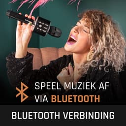 Lenco Karaoke Microfoon – Bluetooth – Speaker en Lichteffecten – BMC-090BK - Zwart — thumbnail 2