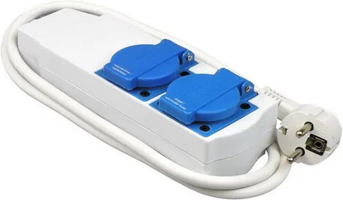 Wasmachine/droger stekkerdoos 2-voudig - 3x1.5mm - 1.5 meter — afbeelding 1