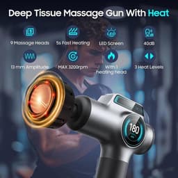 Massagepistool, hoogwaardige percussiemassage voor spierontspanning, professioneel deep tissue massagepistool en handig verwarmd spiermassagepistool voor volledige lichaamsontspanning — thumbnail 2