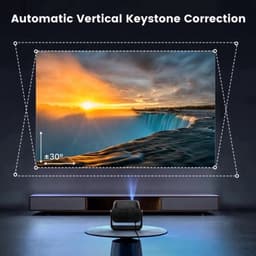 Mini Beamer - Projector - Digitale projector - 145° verstelbare standaard Miniprojector met WiFi en Bluetooth - 1080P - 18000 lumen - Draagbare projector - Autofocus - Schermschaal 16:09 - Compatibel met HDMI - Stroom - USB - Zwart — thumbnail 1