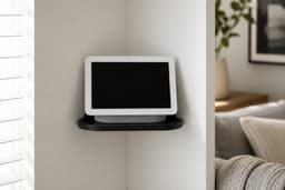 YUOM. Hoek Wandhouder geschikt voor Google Nest Hub – incl. Schroeven en Pluggen - Hoek Muurbeugel / Wall Mount – Gen 1 & 2 – Zwart — thumbnail 4