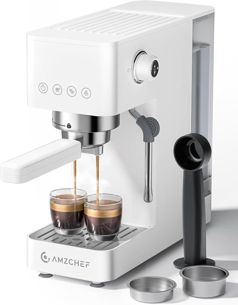 Espressomachine - Koffiezetapparaat - Thuis Barista - Professionele Extractie - 1.5L Tank - Wit — afbeelding 1