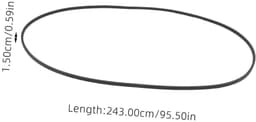 Grasmaaier Aandrijfriem - Reserveonderdeel Maaier - Gazon Onderhouden - Robuuste Rubber Constructie - 243 x 106 cm - Zwart — thumbnail 5