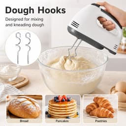 Keukenmixer Met Kom - Handmixer Tafelmodel - Bakken En Koken - 7 Snelheden - 2L Kom - Zilver — thumbnail 5
