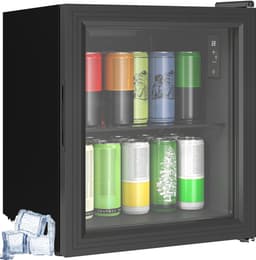 TEKROA® Mini Koelkast met Glazen Deur - Drankenkoelkast 46L (59 Blikjes) - Vrijstaand - Touchscreen 0-20°C - LED Verlichting - Stil (39dB) - Zwart — thumbnail 1