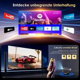 Mini Beamer - Draagbare Projector - Thuisbioscoop Creëren - Automatische Beeldcorrectie - 1000 Lumen - Grijs — thumbnail 3