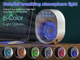 Sander Shop Draagbare Airconditioner, Mini Airconditioner Ventilator, Airconditioner, Oplaadbare Mini Airconditioner, Luchtkoeler, Airconditioning voor Thuis 4-in-1 Desktop Koelventilator 3 Snelheden USB 3600 mAh — thumbnail 2