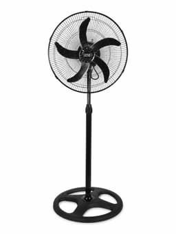 Staande Ventilator 65W – 5 Aluminium Ventilatorbladen – 3 Snelheden – Oscillerend – Verstelbare Hoogte tot 125 cm – Zwart — thumbnail 1