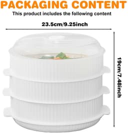 Solidchoice - 3-Laags Stoomkoker voor Magnetron met 8 Liter Capaciteit — thumbnail 3