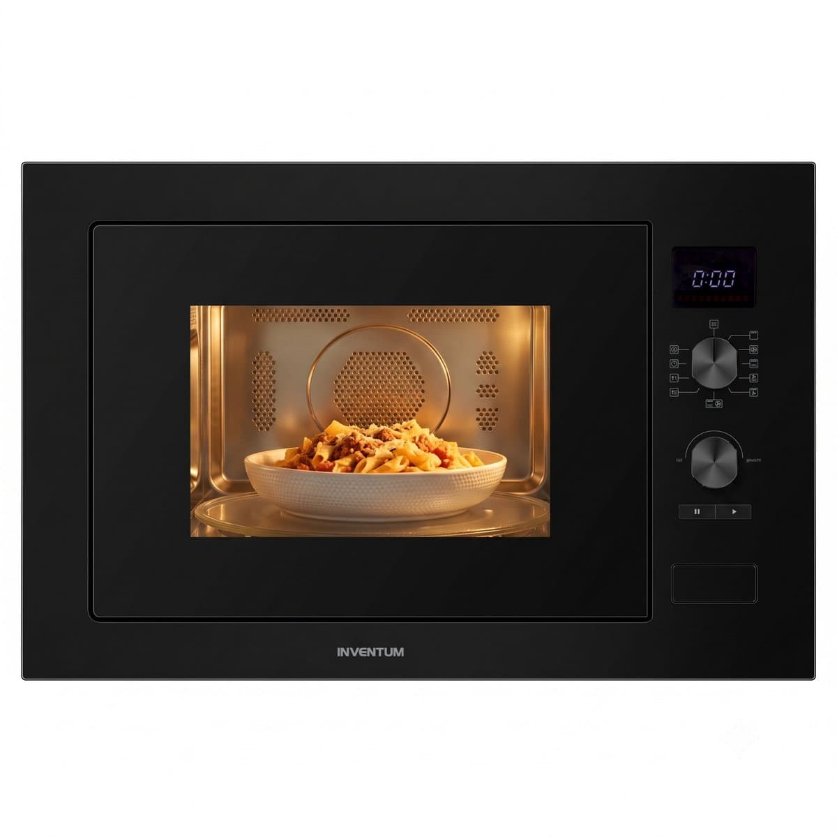 Inventum IMC6032FZWA Inbouw combimagnetron - 32L - 1000W - 38cm - Hetelucht- en grillfunctie - Zwart — afbeelding 1