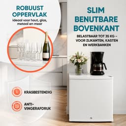 Stillstern Mini-diepvriezer, klein en stil, 31 l, mini-diepvrieskist -18 °C met ijsblokjesbakje en slot, deurscharnier rechts/links, 4-sterren diepvriezer, klein, diepvriezers voor op de camping/op kantoor, wit [energieklasse E] — thumbnail 5