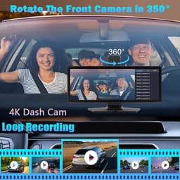 Draadloze CarPlay scherm 10.26 inch met dashcam, achteruitrijcamera, GPS navigatie, Bluetooth en Android Auto — thumbnail 2