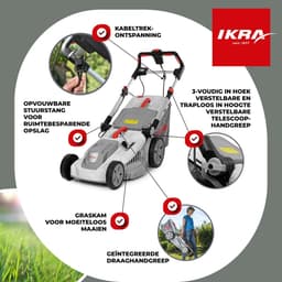 IKRA elektrische grasmaaier IERM 2043 T, 2.000 W, maaibreedte 43 cm, inclusief reservemes — thumbnail 5