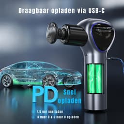 Ploutos® Massage Gun - Massage Gun Draadloos - Massage Pistool - Massage-gun - Zwart - 13cm x 7cm x 37cm — thumbnail 3