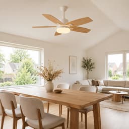 Plafondventilator met Licht 106 cm Houtlook, Stil DC Motor, LED Dimbaar & Afstandsbediening — thumbnail 1
