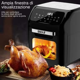 Heteluchtfriteuse - Airfryer Oven - Gezond Koken - 12 Programma's - 12 Liter - Zwart — thumbnail 5