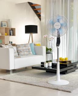 Staande Ventilator Stil 40 cm Vloerventilator met Afstandsbediening Nachtmodus Oscillatie Hoogte Verstelbaar — thumbnail 2