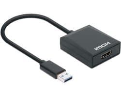 USB naar HDMI adapter - Video converter - Extra scherm aansluiten - Full HD 1080p - 60Hz - Zwart
