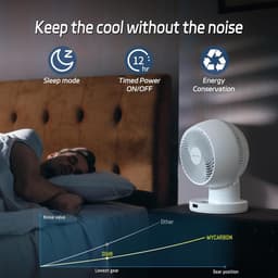 Tafelventilator stil 20 dB – Oscillerend – Met afstandsbediening – 12 uur timer – Wit — thumbnail 2