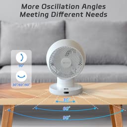 Tafelventilator stil 20 dB – Oscillerend – Met afstandsbediening – 12 uur timer – Wit — thumbnail 4