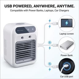 Draagbare airconditioner - elektrische desktopventilator - draagbare koelventilator - kleine airconditionerventilator voor huishoudelijk gebruik - watertank van 500 ml - langdurige spray - geschikt voor thuis, kamperen, auto, kantoor en meer. — thumbnail 5