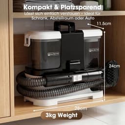 Natstofzuiger - Bekledingsreiniger - Vlekken Verwijderen - Krachtige Dieptereiniging - 3 kg - Zwart — thumbnail 2