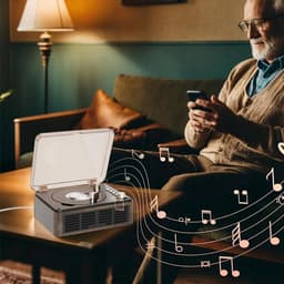 Retro CD-speler - Bluetooth-luidspreker - ingebouwde stereoluidsprekers - FM-radio en USB-poort - met afstandsbediening - voor thuis, kantoor en als cadeau — thumbnail 3