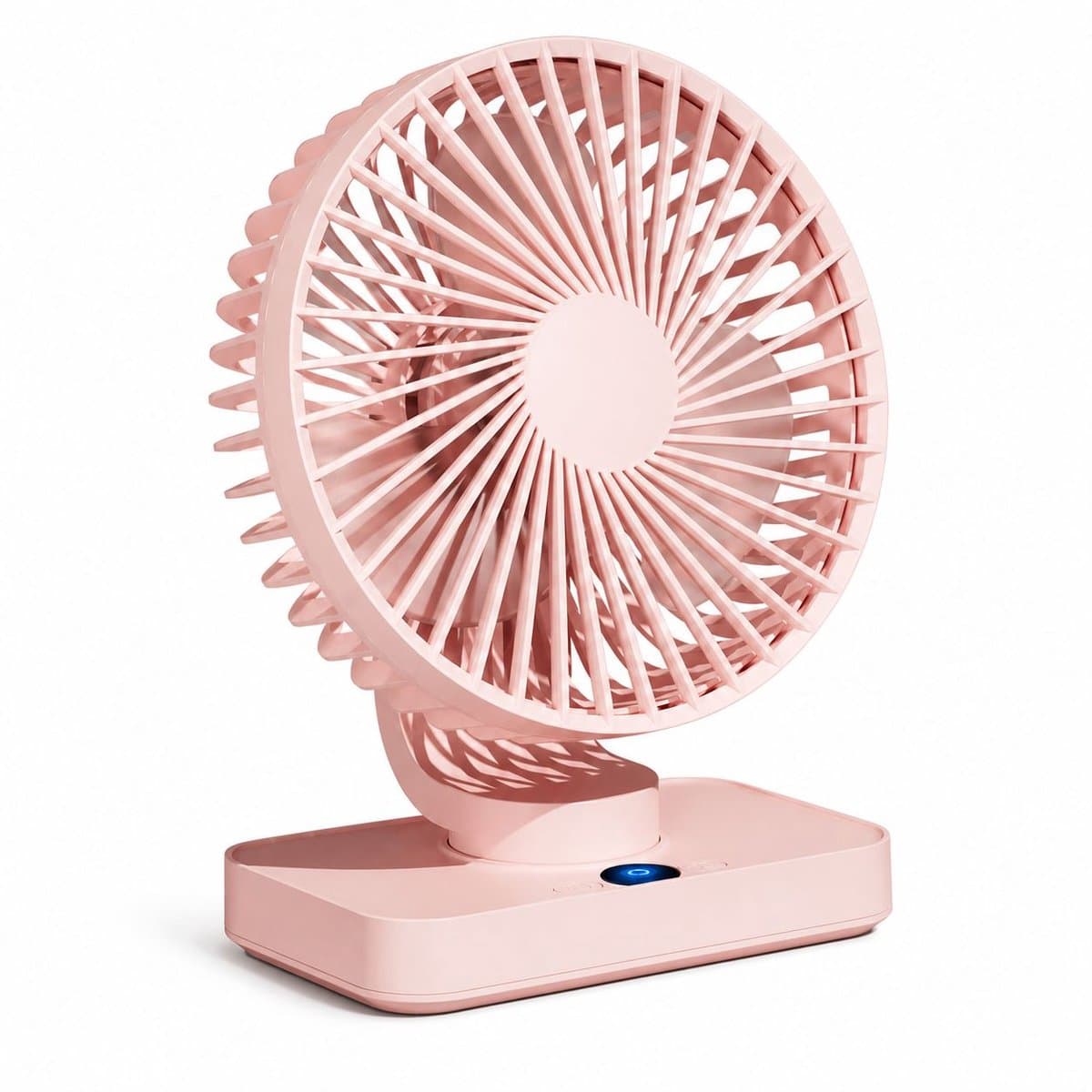VHV-Bureauventilator met LED-Display - Oplaadbare Ventilator met 5 Snelheden - Oscillerende Tafelventilator - Stille Ventilator voor Thuis en Kantoor - Kersenbloesem Roze — afbeelding 1