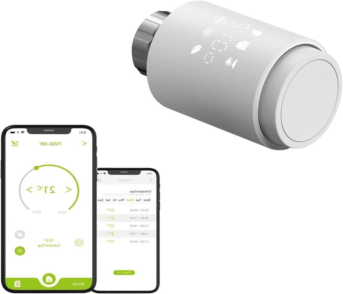 Slimme Radiator Thermostaat - Thermostaatkraan Verwarmingsregelaar - Energie Besparen - Direct WiFi Verbinding - 56.5 x 56.5 x 100 mm — afbeelding 1
