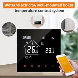 Slimme Thermostaat - Verwarming Regelunit - Comfort Thuis - App Bediening - 86 x 86 mm - Zwart — thumbnail 3