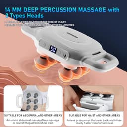 Massagepistool - Spierstimulator - Spierontspanning - Zes massagekoppen - 095 kg - Zwart — thumbnail 2
