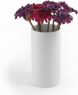 Porseleinen Vaas - Vaas Keramiek - Decoratie Huis - Vaatwasserbestendig - Hoogte 20 cm - Wit — thumbnail 1