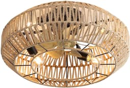 STILVORA Ventilator – Plafondventilator Met Verlichting 56 Cm – ABS Met Metaal En Rotanlook – Rattan – 6 Snelheden Met Afstandsbediening — thumbnail 4